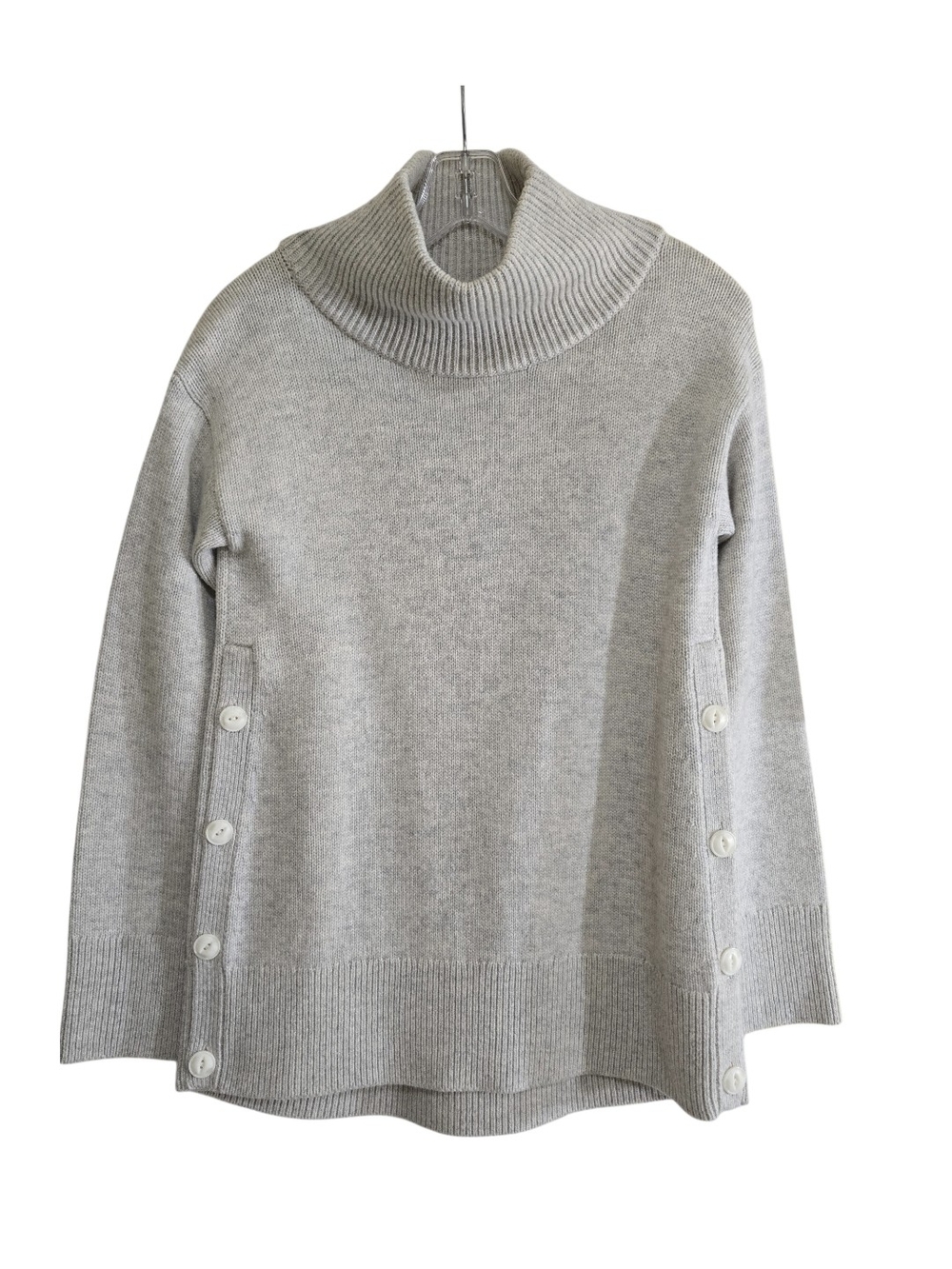 Rag & Bone Phyllis Gray Wool Cashmere Blend Side Button Mock Neck Sweater XXS - Picture 1 of 5